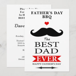 Invitación Mejor Papá Nunca Padre Día Mustache Luncheon BBQ