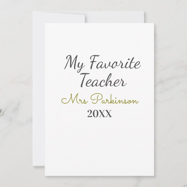 Invitación Mejor profesor que nunca añada un nombre de fecha  (Anverso)