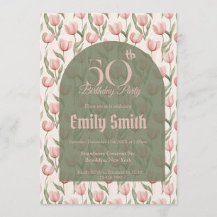 Invitación Mejor Tulipán Floral Cumpleaños