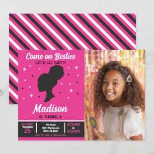 Invitación Mejores Amigas Moda Fiesta Foto Cumpleaños Muñecas