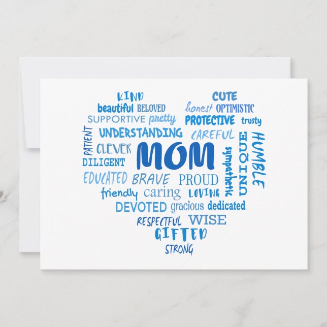 Invitación Mejores cualidades de madre y características de m (Anverso)