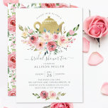 Invitación Melancolía floral Rosa de flores de verano<br><div class="desc">Hermoso diseño de flores acuáticas pintadas a mano con una paleta de colores brillante en primavera para añadir un toque de elegancia a tu evento.</div>