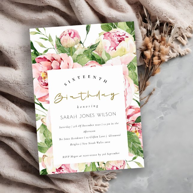 Invitación Melancolía floral suave de Rubor Cualquier edad du (Subido por el creador)