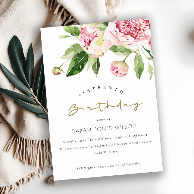 Invitación Melancolía floral suave de Rubor Cualquier edad du (Subido por el creador)