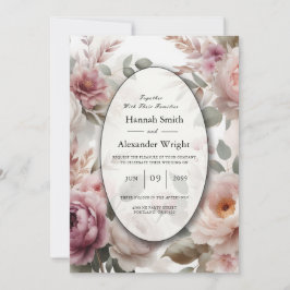 Invitación Melancolía floral suave de Rubor y Serenade Rosa