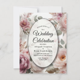 Invitación Melancolía floral suave de Rubor y Serenade Rosa