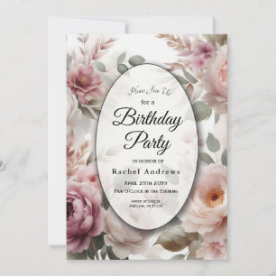 Invitación Melancolía floral suave de Rubor y Serenade Rosa