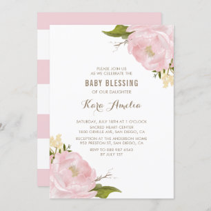 Invitación Melaza Rubor Peonies Rosa Blessing Blessing