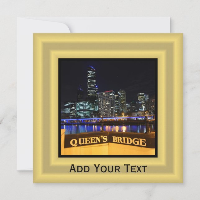 Invitación Melbourne Australia CBD enciende el puente de la R (Anverso)