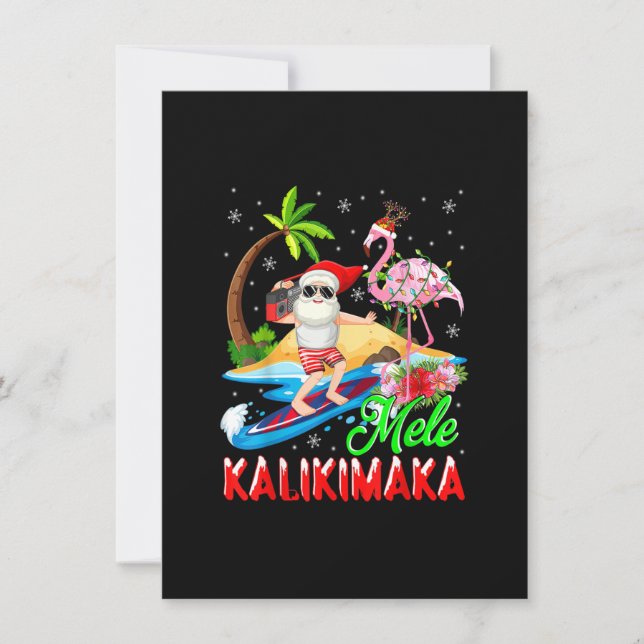 Invitación Mele Kalikimaka Feliz Navidad Flamingo hawaiano de (Anverso)