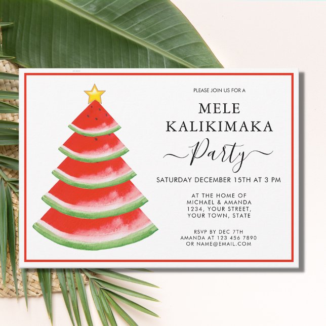 Invitación Mele Kalikimaka Fiesta de Árbol de Navidad (Subido por el creador)