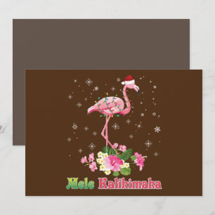 Invitación Mele Kalikimaka Flamenco Santa Navidad Feliz