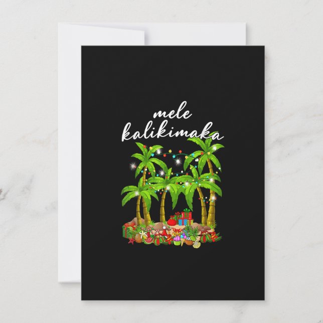 Invitación Mele Kalikimaka Hawaiian Christmas Palm Tree Light (Anverso)