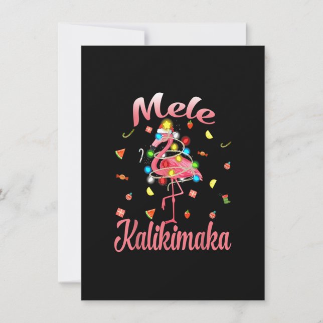 Invitación Mele Kalikimaka Navidades hawaianos tropicales fla (Anverso)