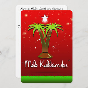 Invitación Mele Kalikimaka Palm Tree para Navidad