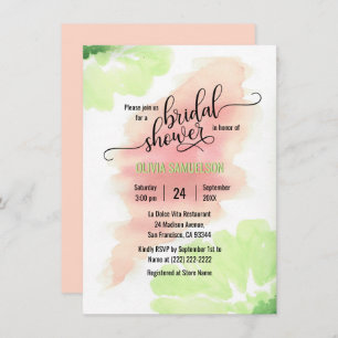 Invitación Melocolor de agua, ducha de Boda verde suave