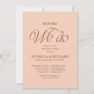 Invitación Melocotón Antes de la Cena de Ensayo de Boda