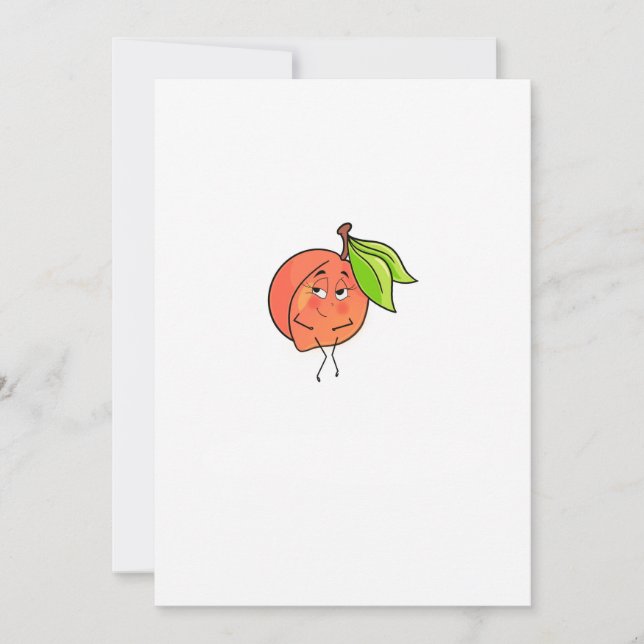 Invitación Melocotón, mejillas dulces, tema de frutas (Anverso)