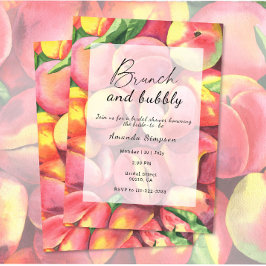 Invitación Melocotones - Desayuno y bridal shower burbujeante