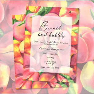 Invitación Melocotones - Desayuno y bridal shower burbujeante
