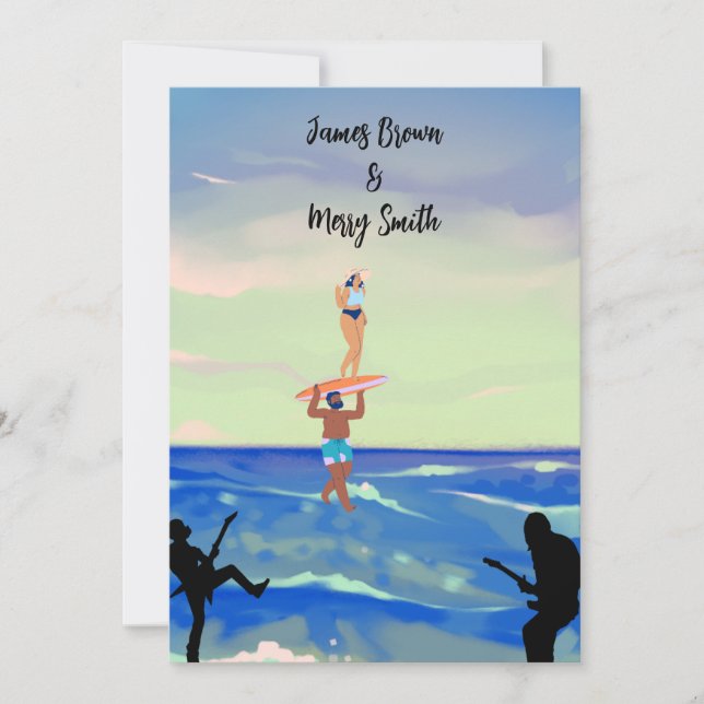 Invitación Melodía armoniosa del Boda de la Serenade del Océa (Anverso)