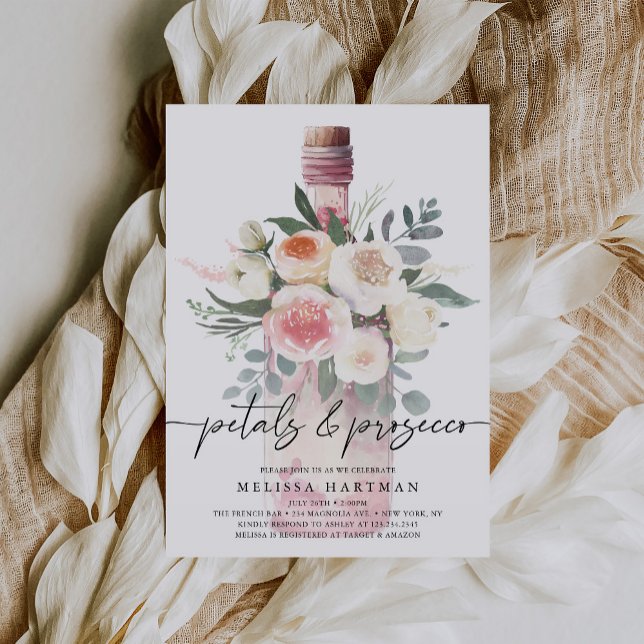 Invitación Melodía de agua Petales florales y ducha de novia  (Subido por el creador)