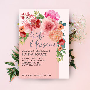 Invitación Melodía de agua Petales florales y ducha de novia