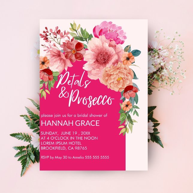 Invitación Melodía de agua Petales florales y ducha de novia  (Subido por el creador)