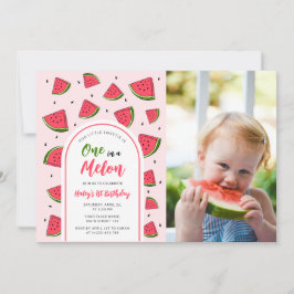 Invitación Melón de agua dulce en melón primer cumpleaños de 