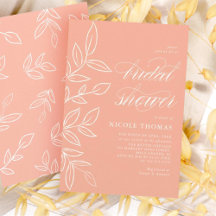 Melon Pink Minimalista Elegante Ducha de Bridal Le