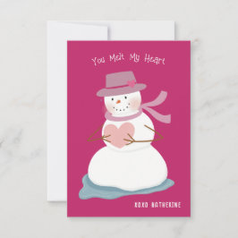 Invitación Melt My Heart Snowman Classroom Valentine