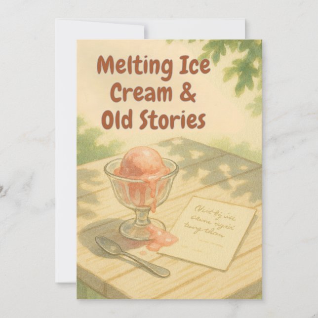 Invitación Melting Ice Cream & Old Stories – Warm Summer card (Anverso)