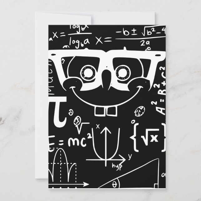 Invitación meme divertido de bromas de matemáticas con cara f (Anverso)