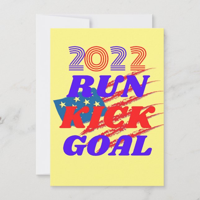 Invitación Meme divertido de fútbol RUN KICK GOAL T-Shirt (Anverso)