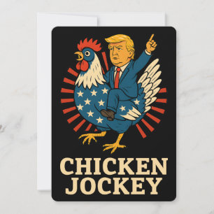 Invitación Meme divertido de Jockey sobre pollo Trump