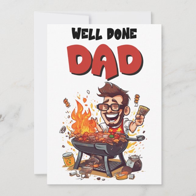 Invitación Meme divertido de parrillada del Día del Padre (Anverso)