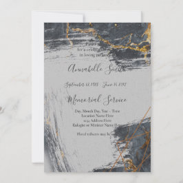 Invitación Memoria de amor geométrica Purpurina de mármol