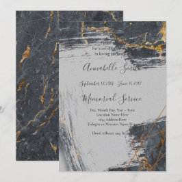 Invitación Memoria de amor geométrica Purpurina de mármol
