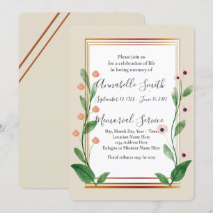 Invitación Memoria de amor SOFISTICADA MODERNA