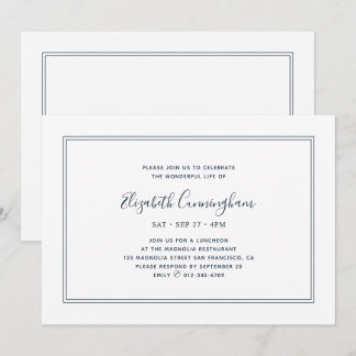 Invitación Memorial Classic Moda simple marco elegante