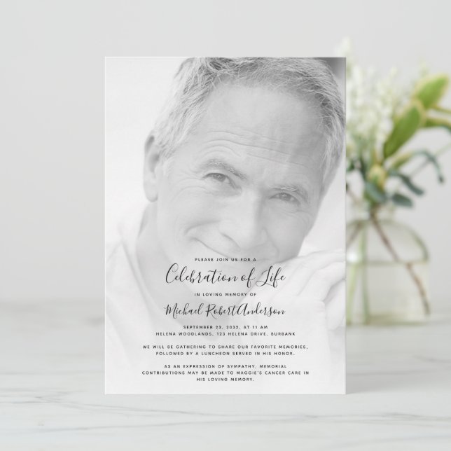 Invitación Memorial conmemorativo de la festividad fúnebre (Anverso de pie)