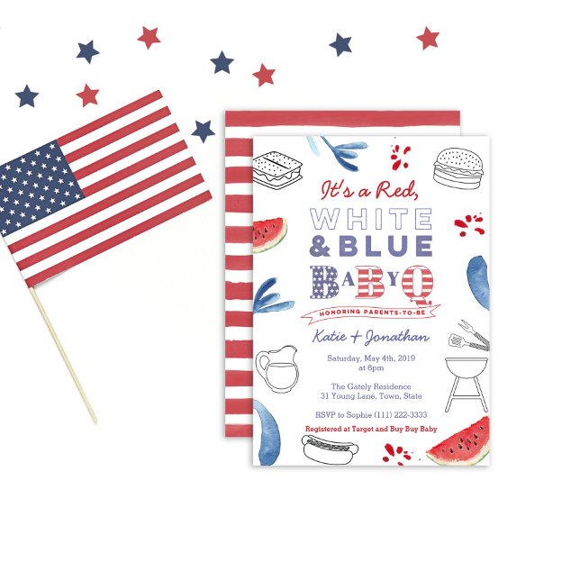 Invitación Memorial Day BabyQ Coed Baby Shower (Subido por el creador)