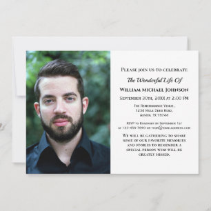 Invitación Memorial de Duelo Foto Personalizada Pésame Funera