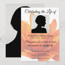Invitación memorial de flor
