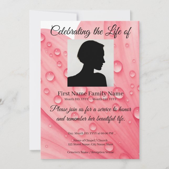 Invitación memorial de flores (Anverso)