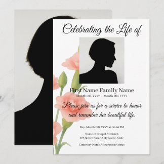Invitación memorial de flores