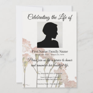 Invitación memorial de flores
