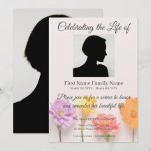 Invitación memorial de flores