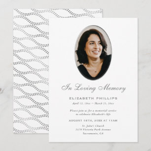 Invitación Memorial de Foto de Plata Blanca en Memoria Amoros