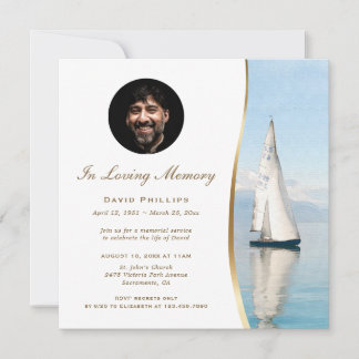 Invitación Memorial de Foto de Velero
